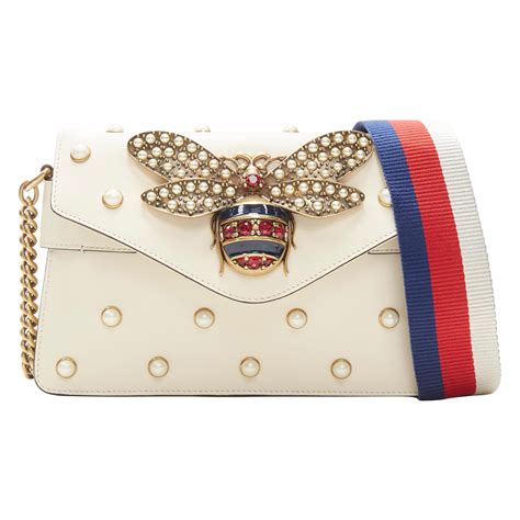 gucci bee pearl bag|Gucci bee crossbody bag.